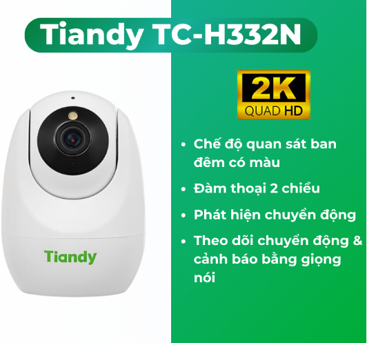 Camera WiFi ip trong nhà Tiandy TC-H332N (I2W/WIFI/4mm/V4.1) 3.0MP