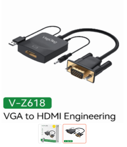 Bộ chuyển đổi VGA sang HDTV VegGieg V-Z618 (6972854379981)