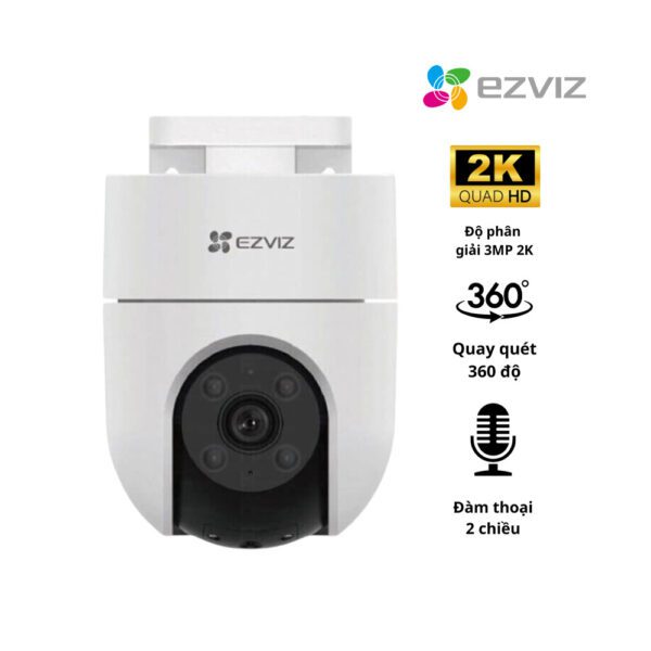 Camera WiFi Quay quét ngoài trời, đàm thoại 2 chiều EZVIZ H8C 2K 3MP
