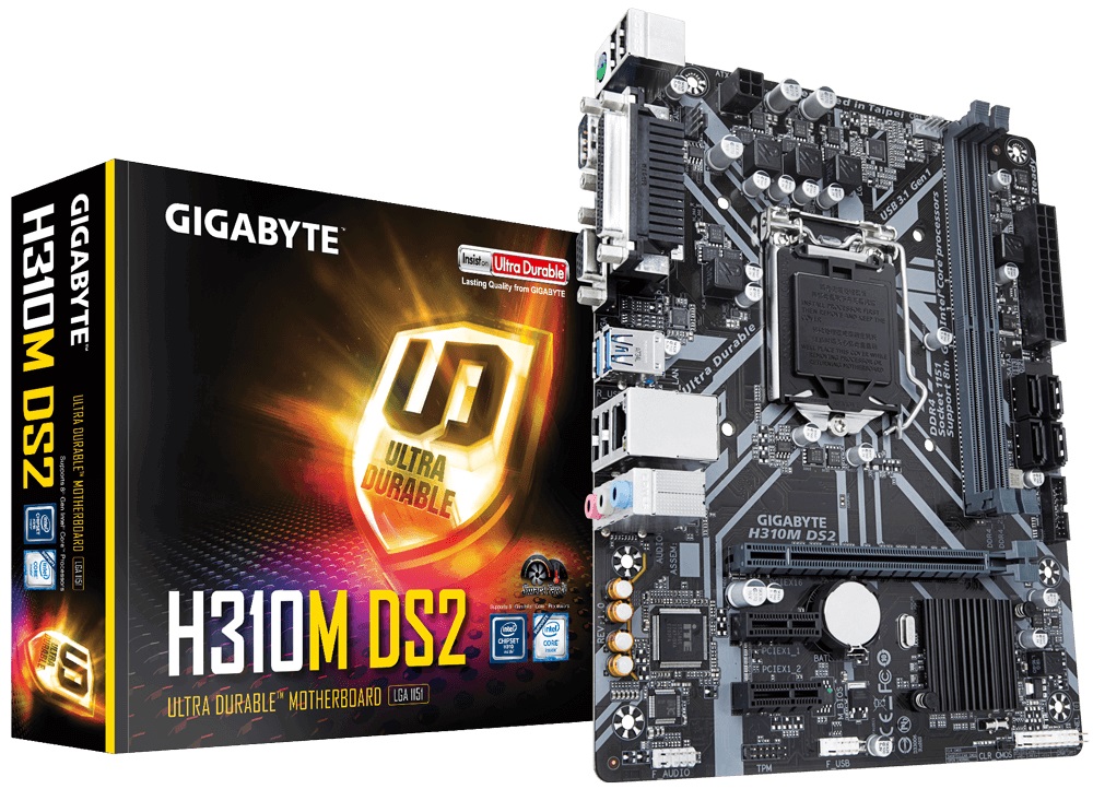 Mainboard Gigabyte H310M-DS2 (Chipset Intel H310/ Socket 1151/ 2 x DDR4 DIMM/ Max 32Gb/ VGA Onboard/ Form mATX