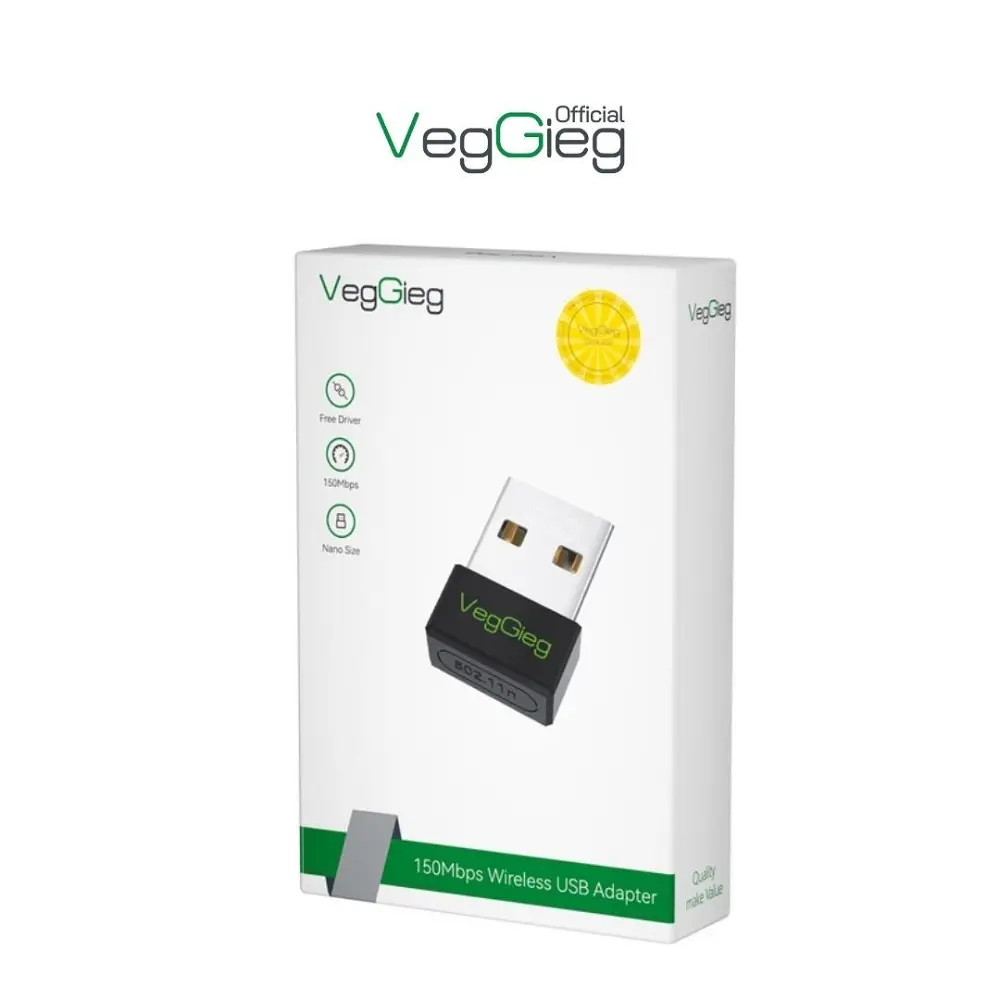 Card wifi cổng USB 150MB Veggieg,Không ăng ten V-K150M