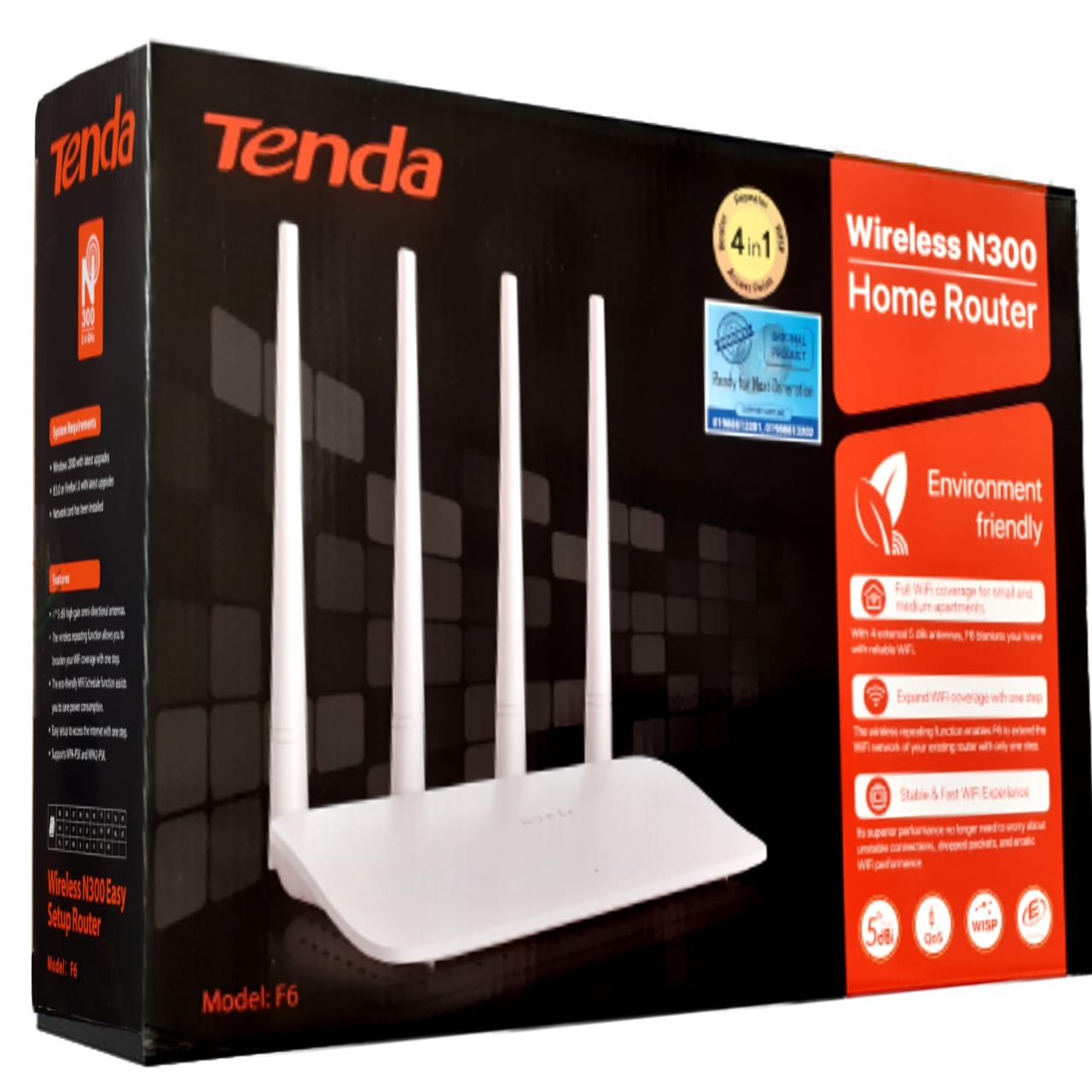 Bộ Phát Sóng Wifi Tenda F6 N300 Tốc Độ 300Mbps