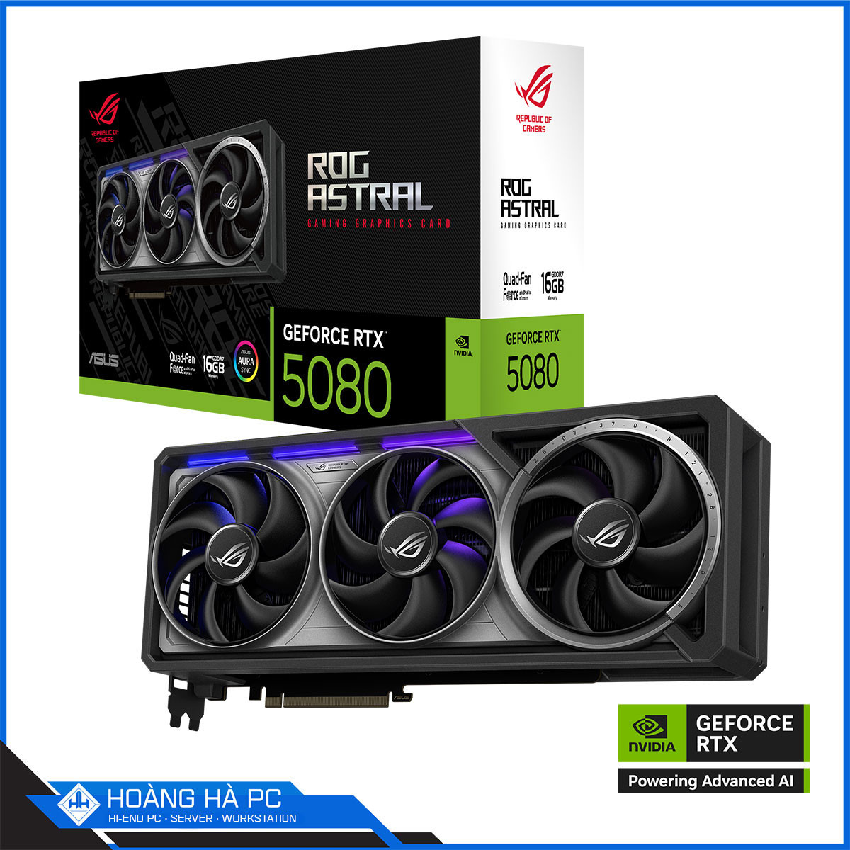 VGA ASUS ROG ASTRAL GEFORCE RTX 5080 16GB GDDR7 (256-bit, HDMI+DP, 1x16-pin)
